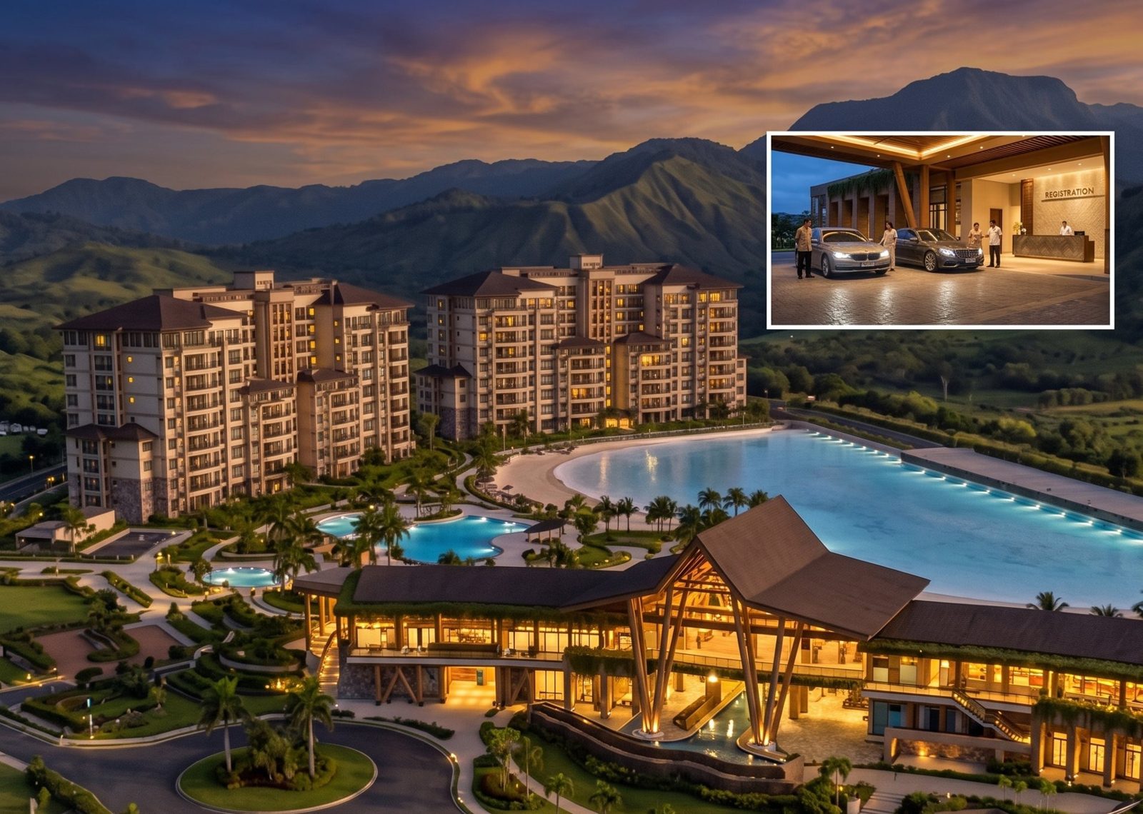 The Tribute Portfolio hotel at Molaya Bay at dusk